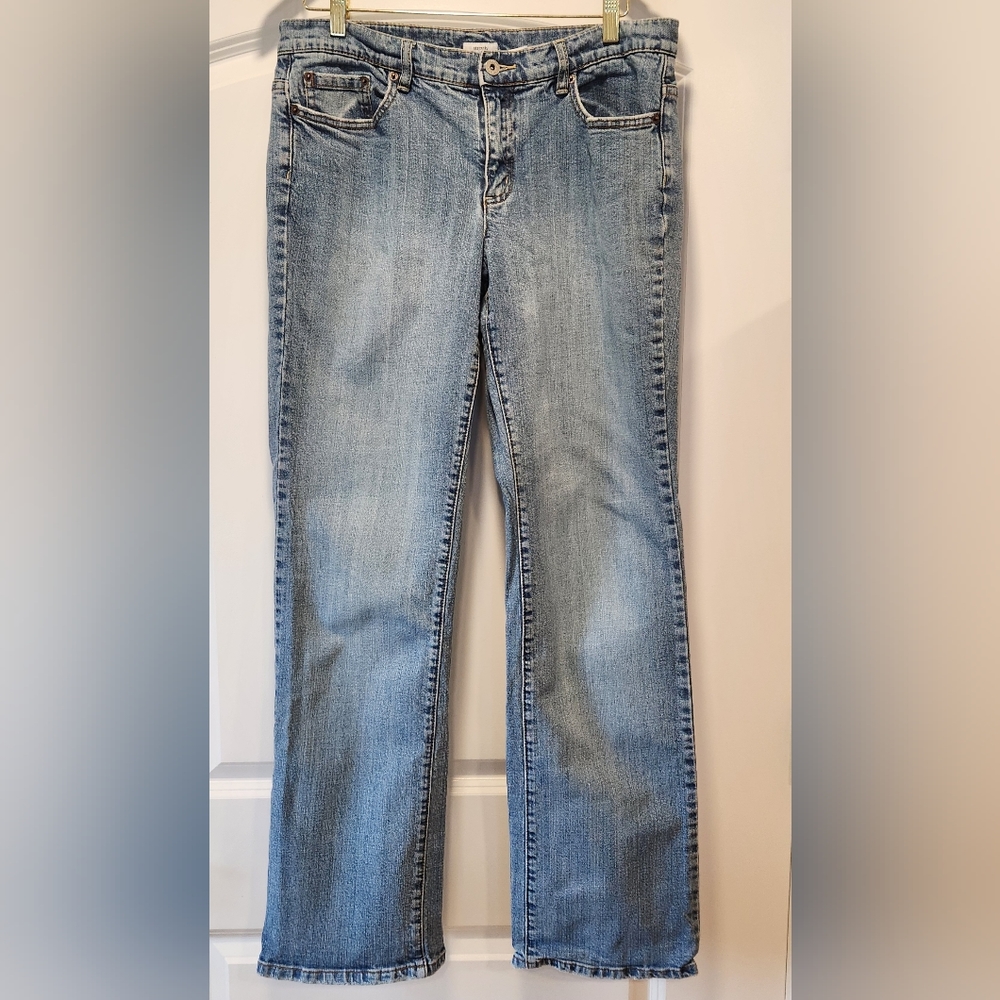 LIZ & CO. WOMEN'S BLUE DENIM JEANS SIZE 12 LONG